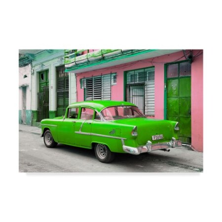 Trademark Fine Art Philippe Hugonnard 'Old Cuban Green Car' Canvas Art, 30x47 PH00632-C3047GG